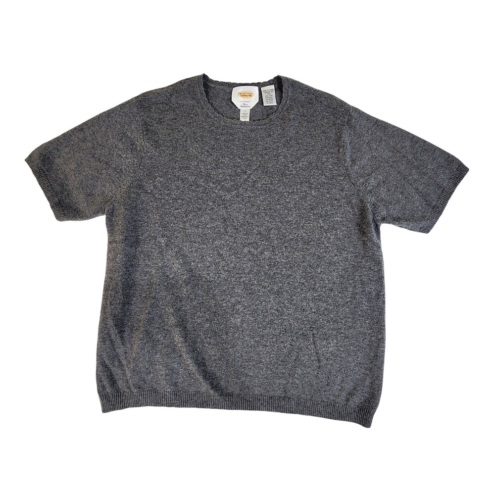 Talbots Womens Pullover Sweater Size L Gray Y2K Classic Look Pure Cashmere #1772
